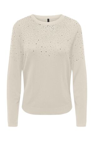 Only Only onlanabella ls bling o-neck knt Trui birch w. dark silver