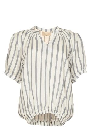 Maicazz Maicazz salou - blouse sp26.20.008 Blouse silver stripe