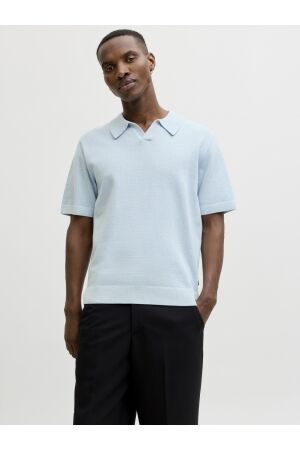 Jack & Jones Jack & Jones jprblamilano spring split neck ss sn Poloshirts 4965142 chambray blue twist