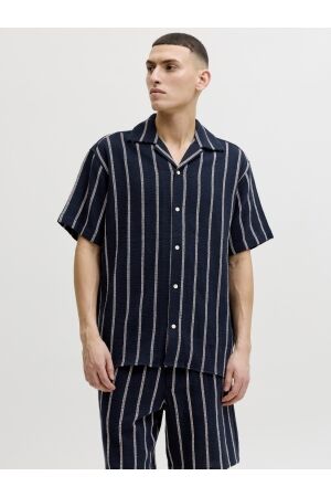 Jack & Jones Jack & Jones jorcoba stripe resort shirt ss sn Overhemd 4952434 sky captain stripes