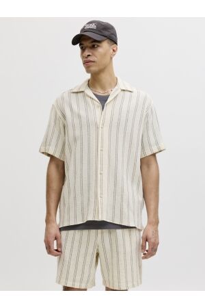 Jack & Jones Jack & Jones jorcoba stripe resort shirt ss sn Overhemd 4952439 antique white stripes