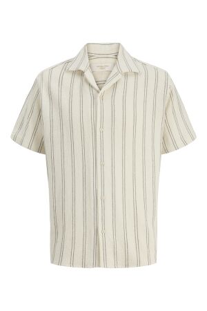 Jack & Jones Jack & Jones jorcoba stripe resort shirt ss sn Overhemd 4952439 antique white stripes