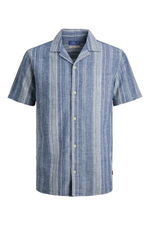 Jack & Jones Jack & Jones jprblusummer lin. blen dobby ss shirt sn Overhemd 4954486 ashley blue regular fit