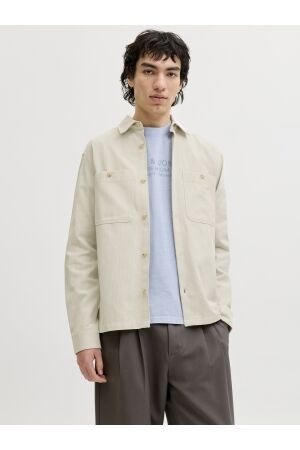 Jack & Jones Jack & Jones jprblurayle linen bl. solid ls shirt sn Overhemd 4969454 moonstruck regular fit