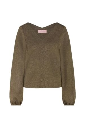 Studio Anneloes Studio Anneloes claudina sparkle top 13327 T-shirt Lange mouw 0002 gold