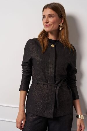 Studio Anneloes Studio Anneloes sanny sparkle waffle blazer 13337 Blazers 9002 black/gold