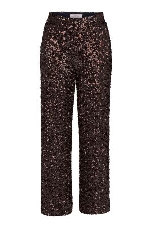 Studio Anneloes Studio Anneloes talia sequins trousers 13346 Broek 8700 espresso