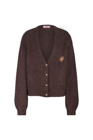 Studio Anneloes Studio Anneloes feddie lurex cardigan 13345 Vest 8700 espresso