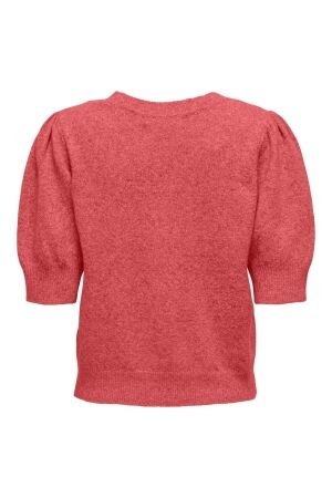 Only Only onlrica life 2/4 pullover knt noos Trui korte mouw mineral red