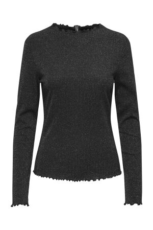 Only Only onlemma ls glitter top jrs noos T-shirt Lange mouw black glitter