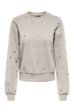Only Only onlatika l/s o-neck glitter emb. box swt Sweater pumice stone anny hearts