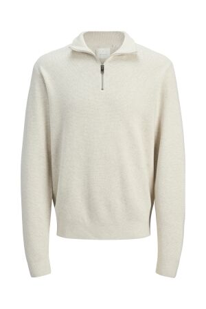 Jack & Jones Jack & Jones jprblamilano stitch knit half zip sn Trui cloud dancer melange