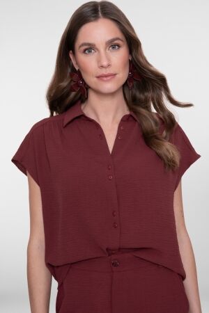 Geisha Geisha blouse crinckle 63140-21 Blouse 481 cherry