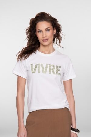 Geisha Geisha t-shirt vivre 62069-24 T-shirt Korte mouw 10 off-white/ green