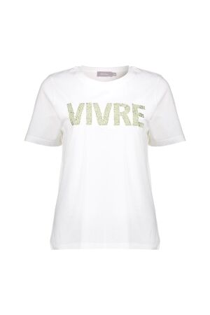 Geisha Geisha t-shirt vivre 62069-24 T-shirt Korte mouw 10 off-white/ green