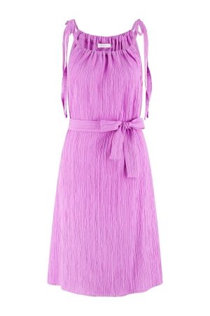 Tramontana Tramontana crinkled tie-strap dress s01-16-502 Zomerjurkjes violet rose