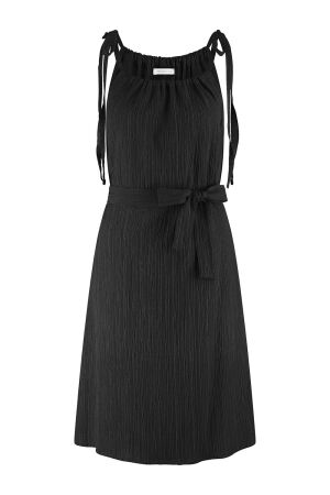 Tramontana Tramontana crinkled tie-strap dress s01-16-502 Zomerjurkjes 9000 black