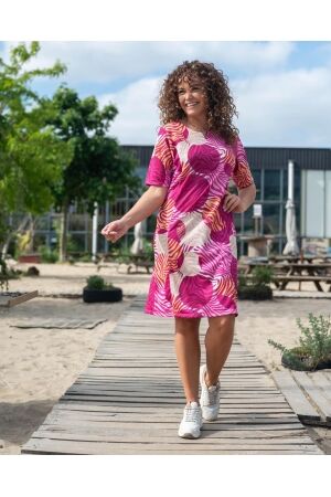 FOS Amsterdam FOS Amsterdam jurk - fiona safari disco 7470 Zomerjurkjes 640 fuchsia