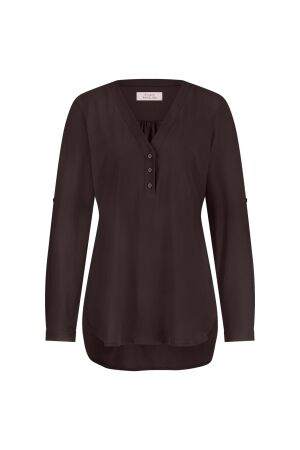 Studio Anneloes Studio Anneloes evi blouse 94842 T-shirt Lange mouw 8700 espresso