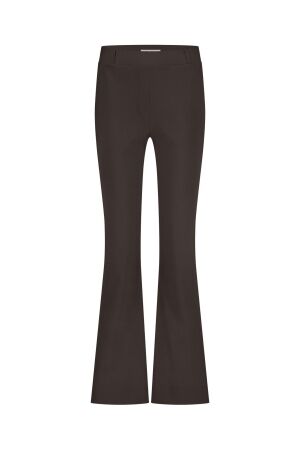 Studio Anneloes Studio Anneloes flair long bonded trousers 94812 Flared 8700 espresso