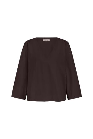 Studio Anneloes Studio Anneloes cilou top 94840 T-shirt Korte mouw 8700 espresso