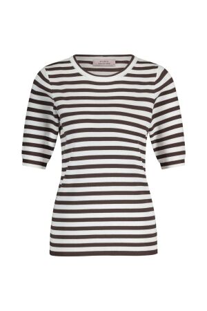 Studio Anneloes Studio Anneloes luna ssl stripe pullover 13060 Trui 1187 off white/espresso
