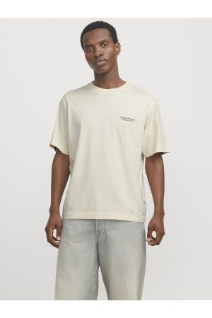 Jack & Jones Jack & Jones jorislington type tee ss crew neck sn Print T-shirts 4707759 antique white