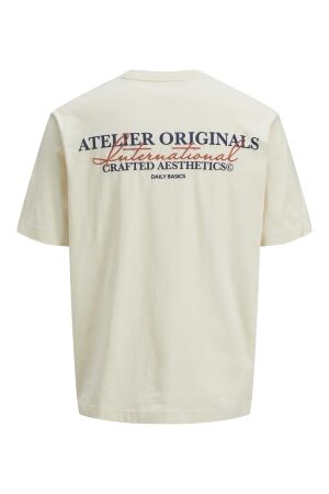 Jack & Jones Jack & Jones jorislington type tee ss crew neck sn Print T-shirts 4707759 antique white