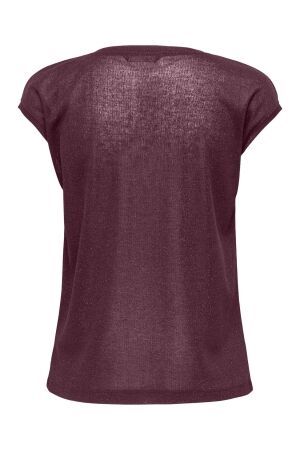 Only Only onlsilvery s/s v neck lurex top jrs noos T-shirts burgundy