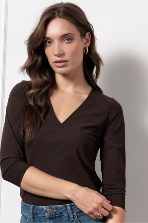 Studio Anneloes Studio Anneloes emma top 94841 T-shirt Lange mouw 8700 espresso