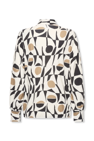 Helena Hart Helena Hart top jozzy print clash 7674cla T-shirt Lange mouw camel
