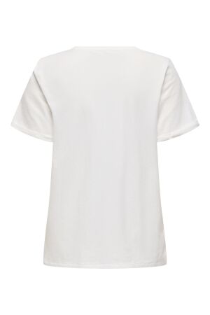 Only Only onlline life s/s o-neck print top cs jrs T-shirt Korte mouw cloud dancer amour (leo)