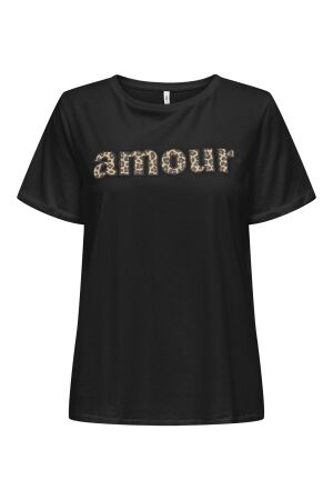 Only Only onlline life s/s o-neck print top cs jrs T-shirt Korte mouw black amour (leo)