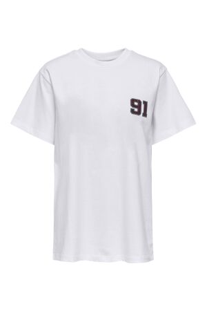 Only Only onlrikka s/s satin print top box cs jrs T-shirt Korte mouw bright white touchdown