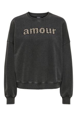 Only Only onllinda life l/s o-neck print cs swt Sweater black amour (leo)