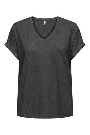 Only Only onlrina s/s v-neck glitter top cs jrs T-shirt Korte mouw dark grey melange