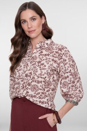 Geisha Geisha blouse 63191-20 Blouse 718 ecru/cherry red