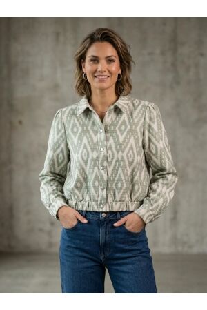 Geisha Geisha jacket 65108-20 Jackets 530 green/off white