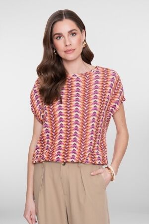 Geisha Geisha top 62155-20 T-shirt Korte mouw 300 lila/orange