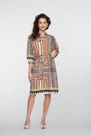 Geisha Geisha dress 67105-20 Jurk 718 ecru/pink/cactus