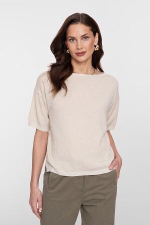 Geisha Geisha pullover lurex s/sl 64089-70 Trui korte mouw 720 sand/gold