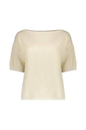 Geisha Geisha pullover lurex s/sl 64089-70 Trui korte mouw 720 sand/gold