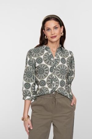 Geisha Geisha blouse 63253-20 Blouse 530 green/ecru