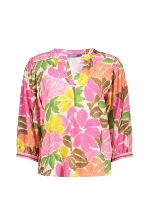 Geisha Geisha blouse 63283-20 Blouse 718 ecru/tobacco/pink