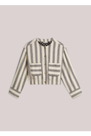 Summum Summum jacket stripe 1s1277-12329 Jackets 985 black-ivory