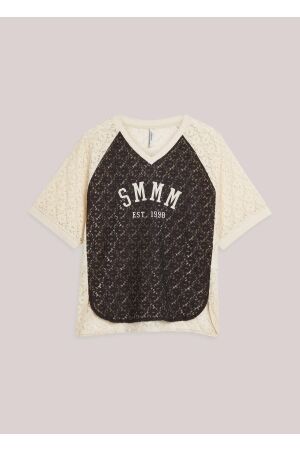 Summum Summum top sporty lace 3s5281-30766 T-shirt Korte mouw 990 black