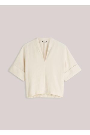 Summum Summum top short sleeves modal linen blend 2s3432-12372 T-shirt Korte mouw 122 ivory