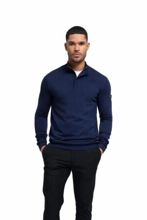 Malelions Malelions knitted quarter zip mmd10999002 Trui 42008 navy