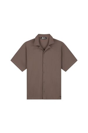 Malelions Malelions ribbed camp collar shirt mmb30026029 Overhemd 50001 brown