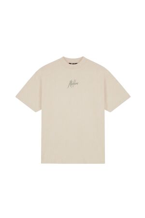 Malelions Malelions oversized striped signature t-shirt mmc30026039 Print T-shirts 50014 light taupe